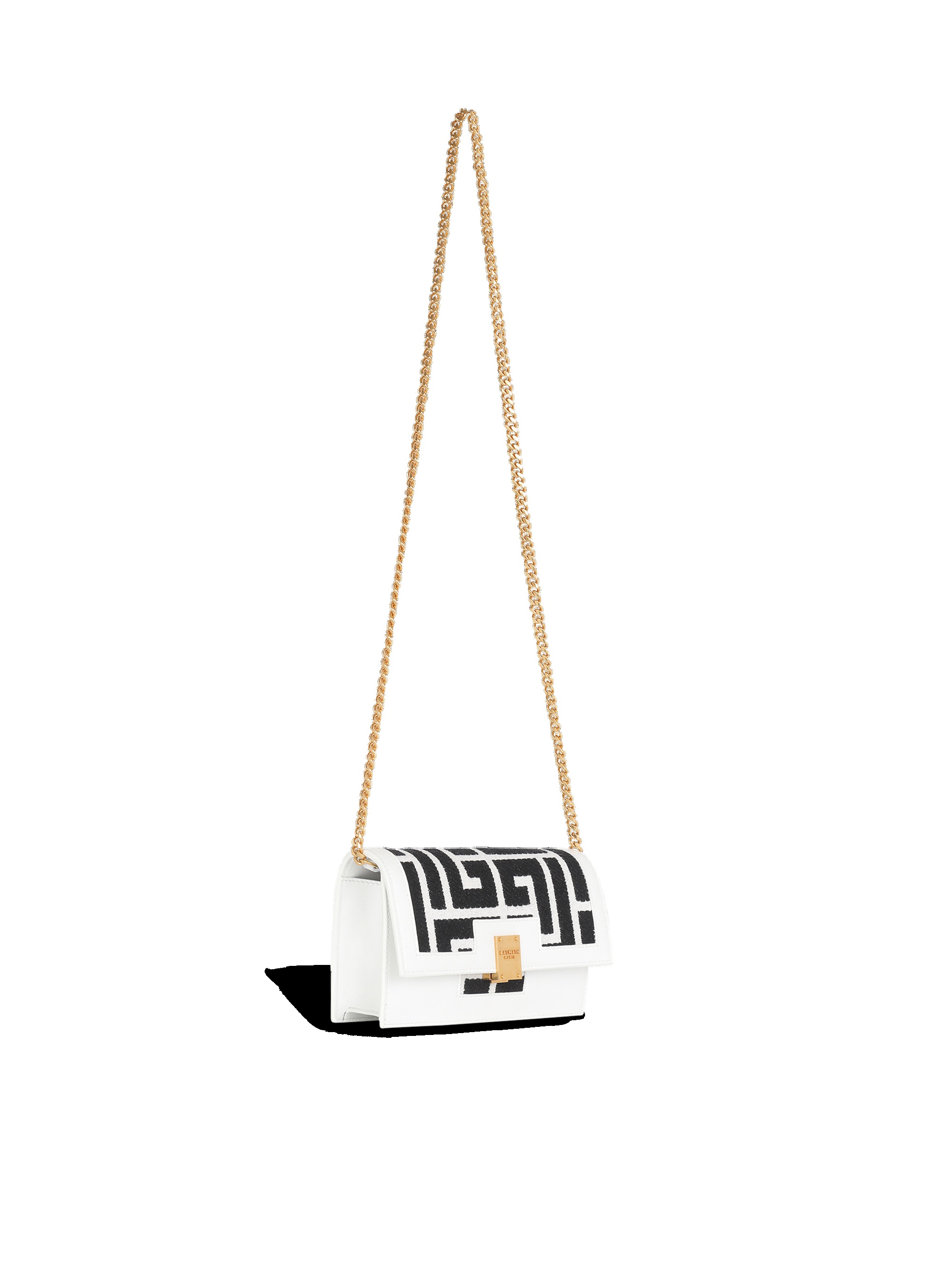Mini-sized bicolor jacquard and leather panel 1945 bag - 4