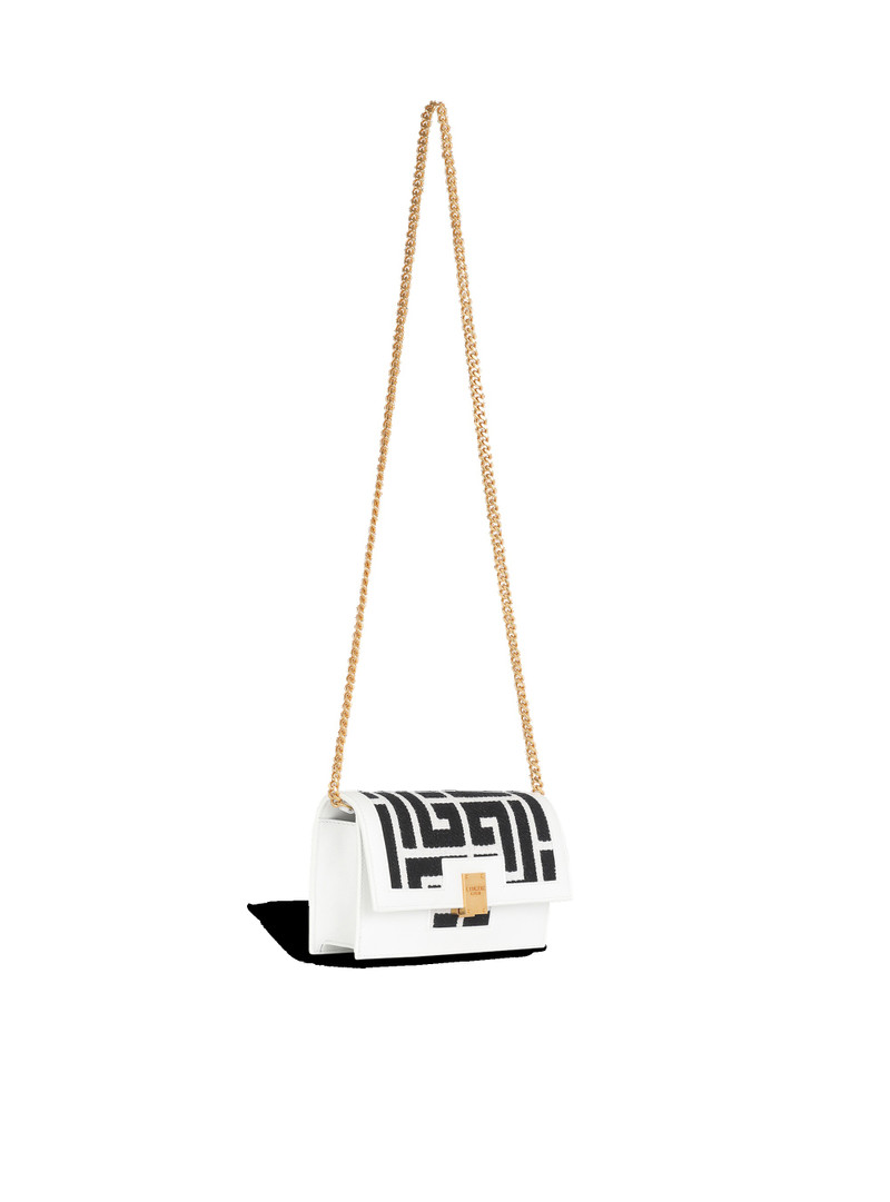 Mini-sized bicolor jacquard and leather panel 1945 bag 4
