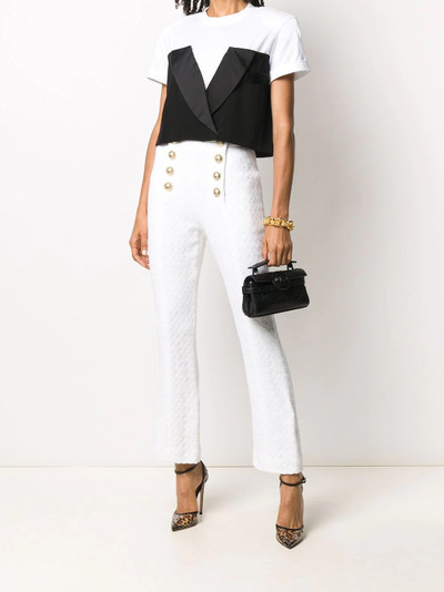 Balmain cropped tweed flared trousers outlook