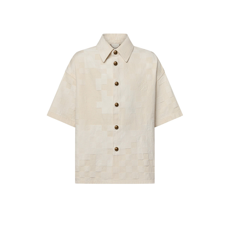Damier Short-Sleeved Denim Shirt 1