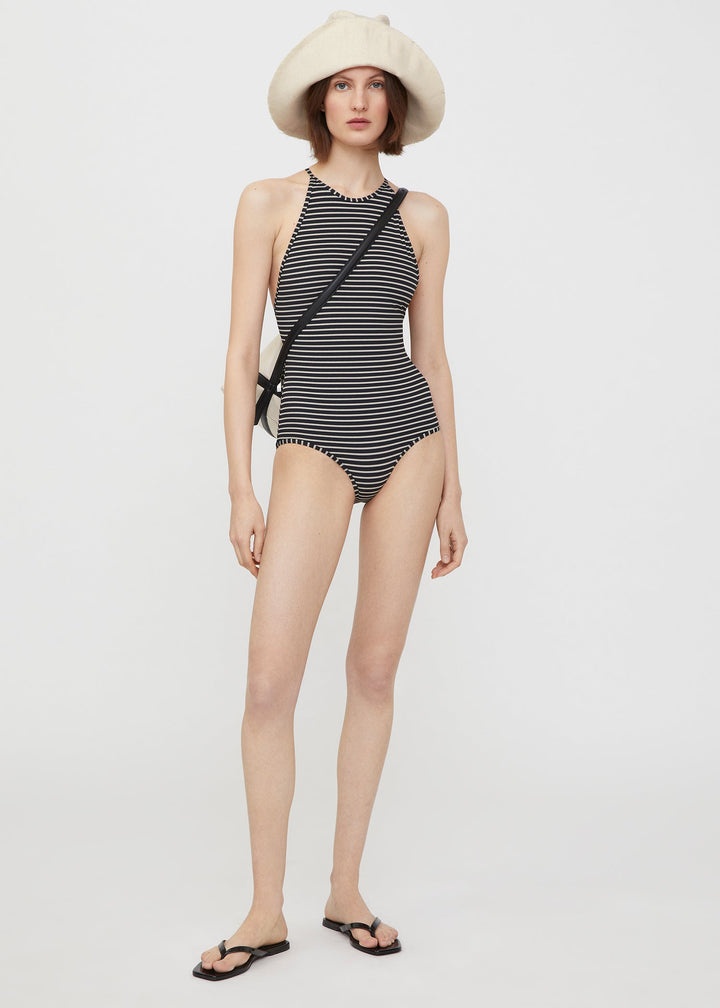 High neck swimsuit monogram stripe - 3