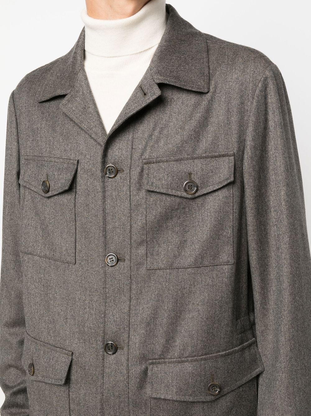 military style wool jacket - 5