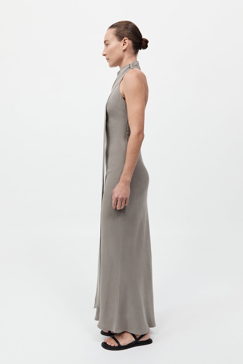 Bias Scarf Dress - Slate - 7