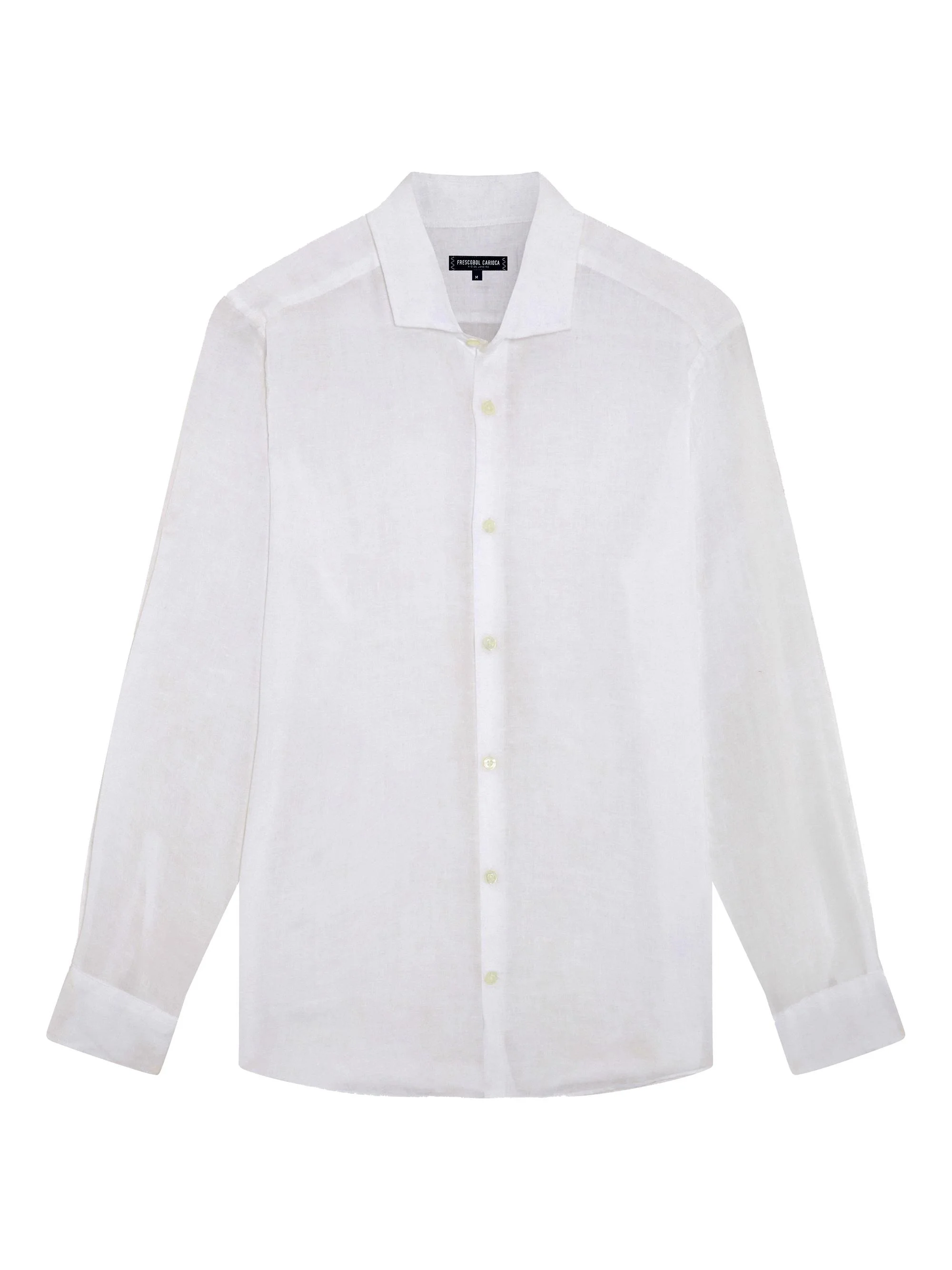 Men's Antonio Linen Button-Front Shirt - White - 1