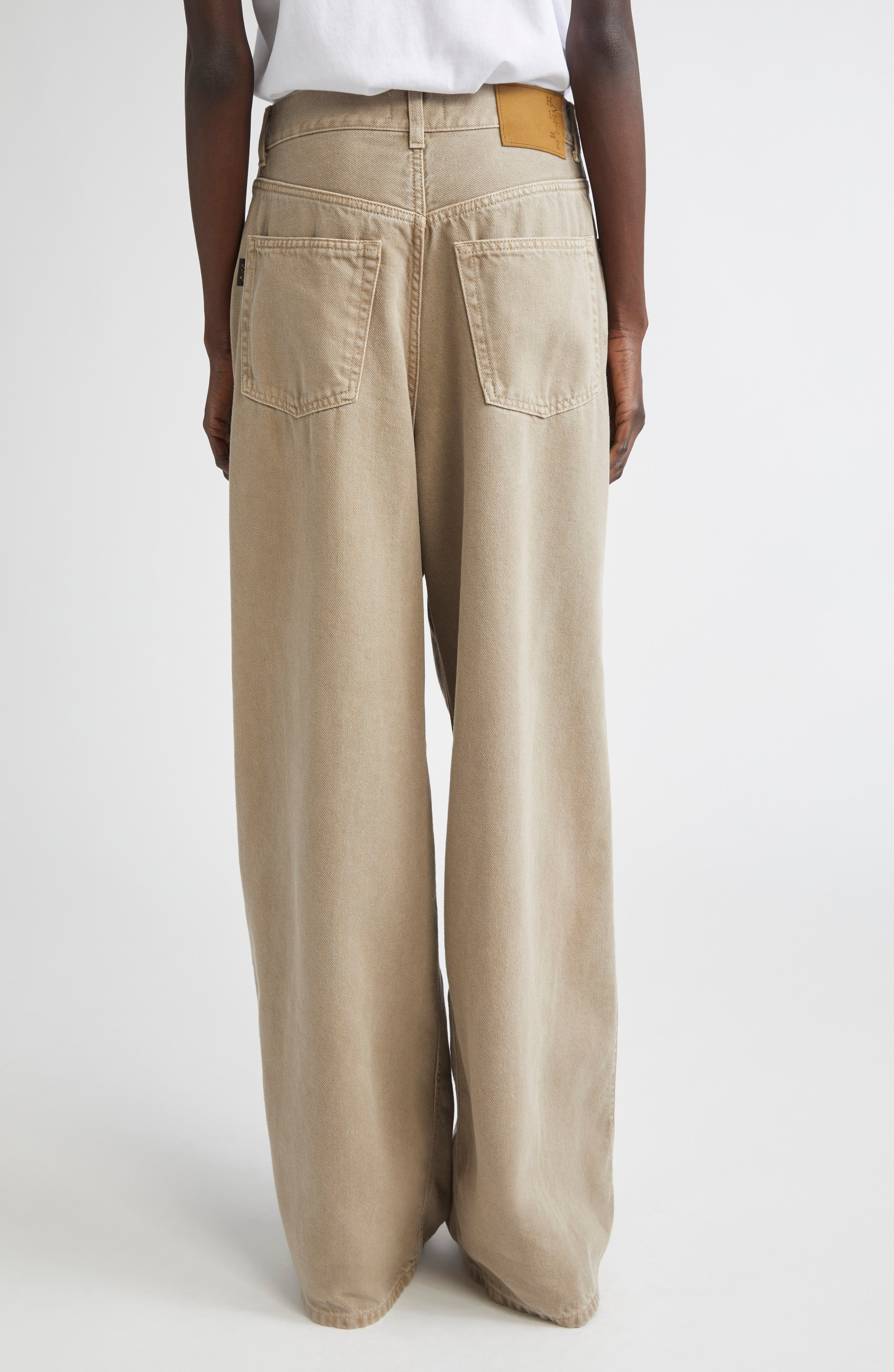 Haikure Candy Pleated Wide Leg Jeans in Ecru at Nordstrom - 3