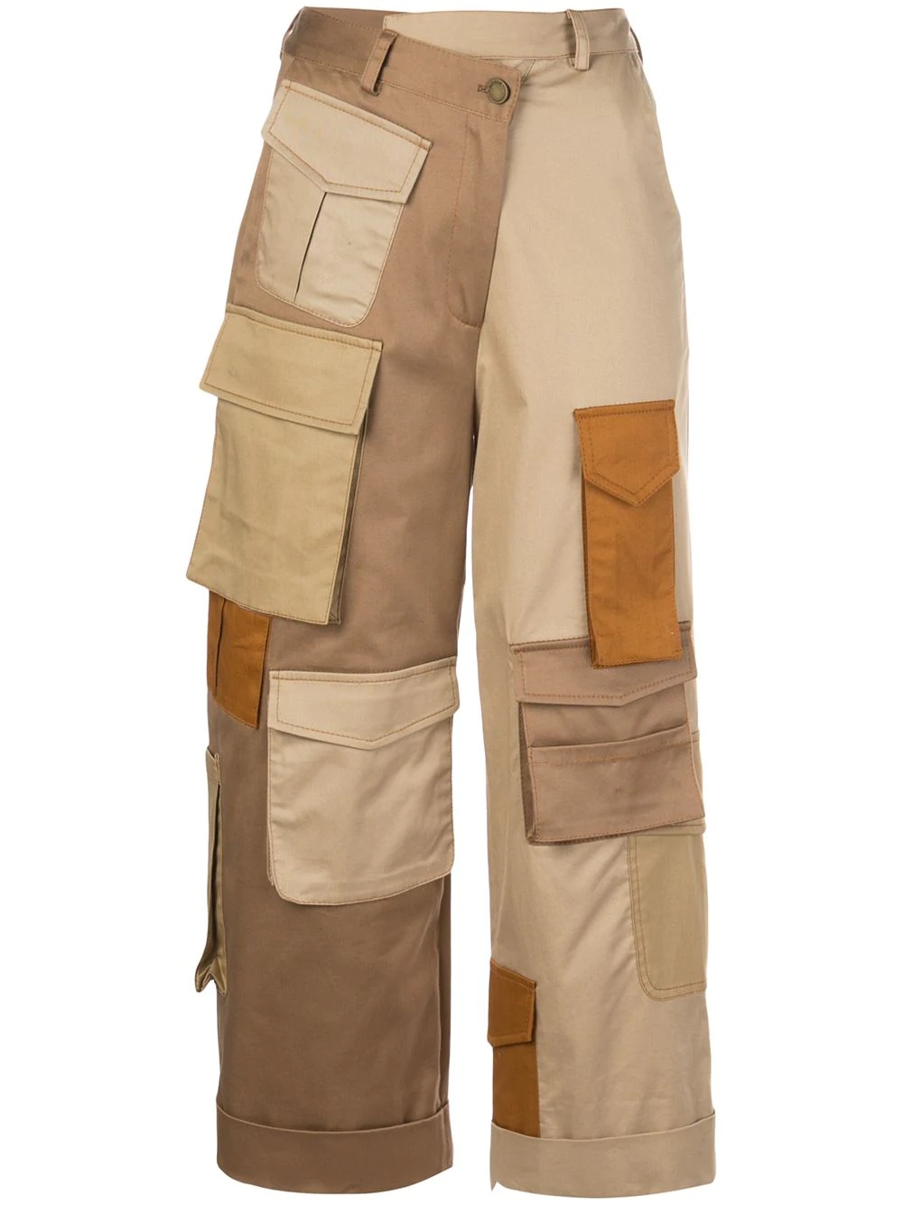 cargo-pockets cropped trousers - 1