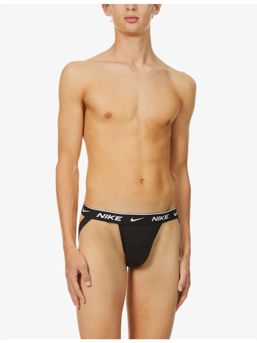 Logo-print stretch-cotton jockstraps pack of three - 3