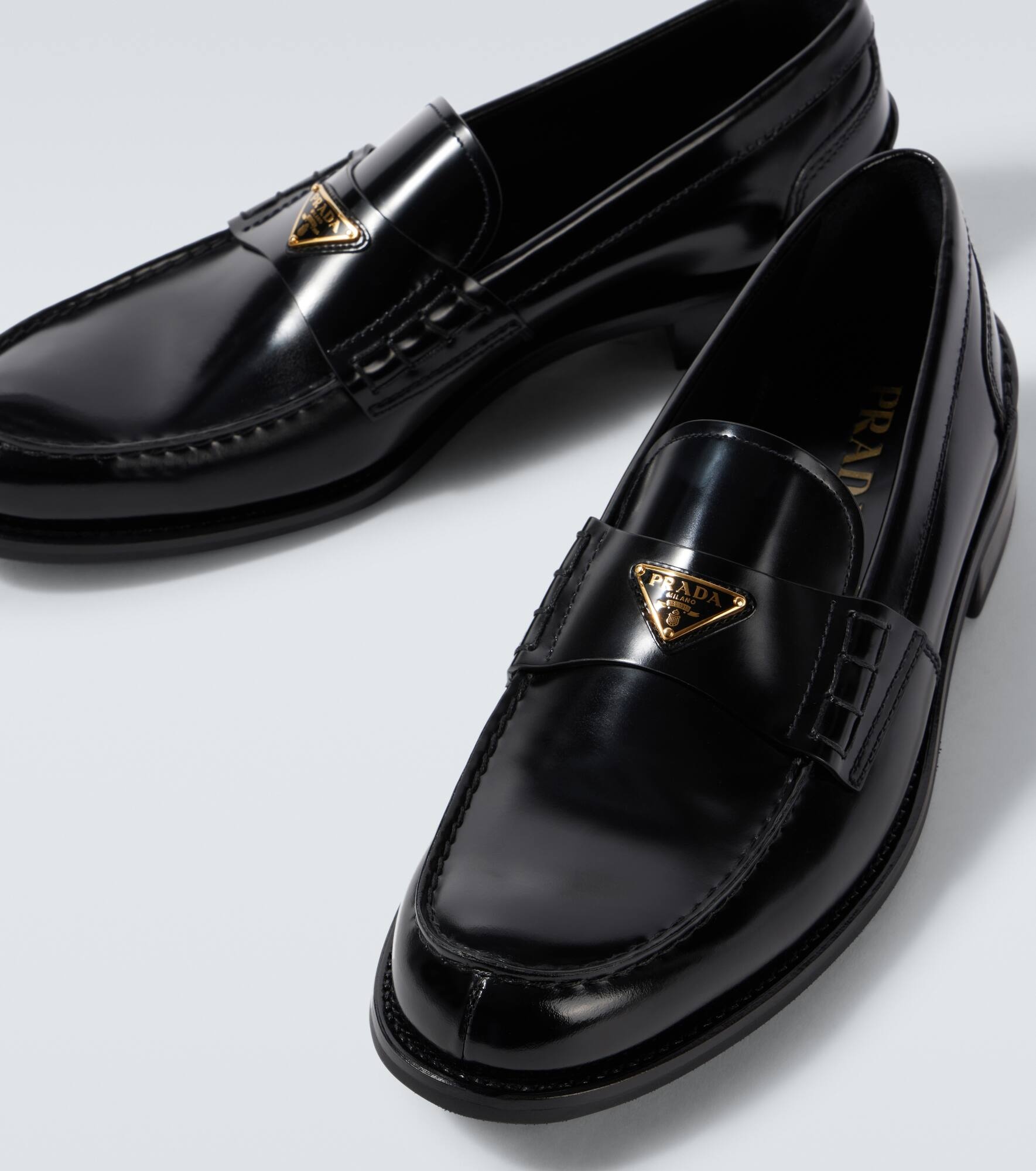 Logo leather loafers - 3