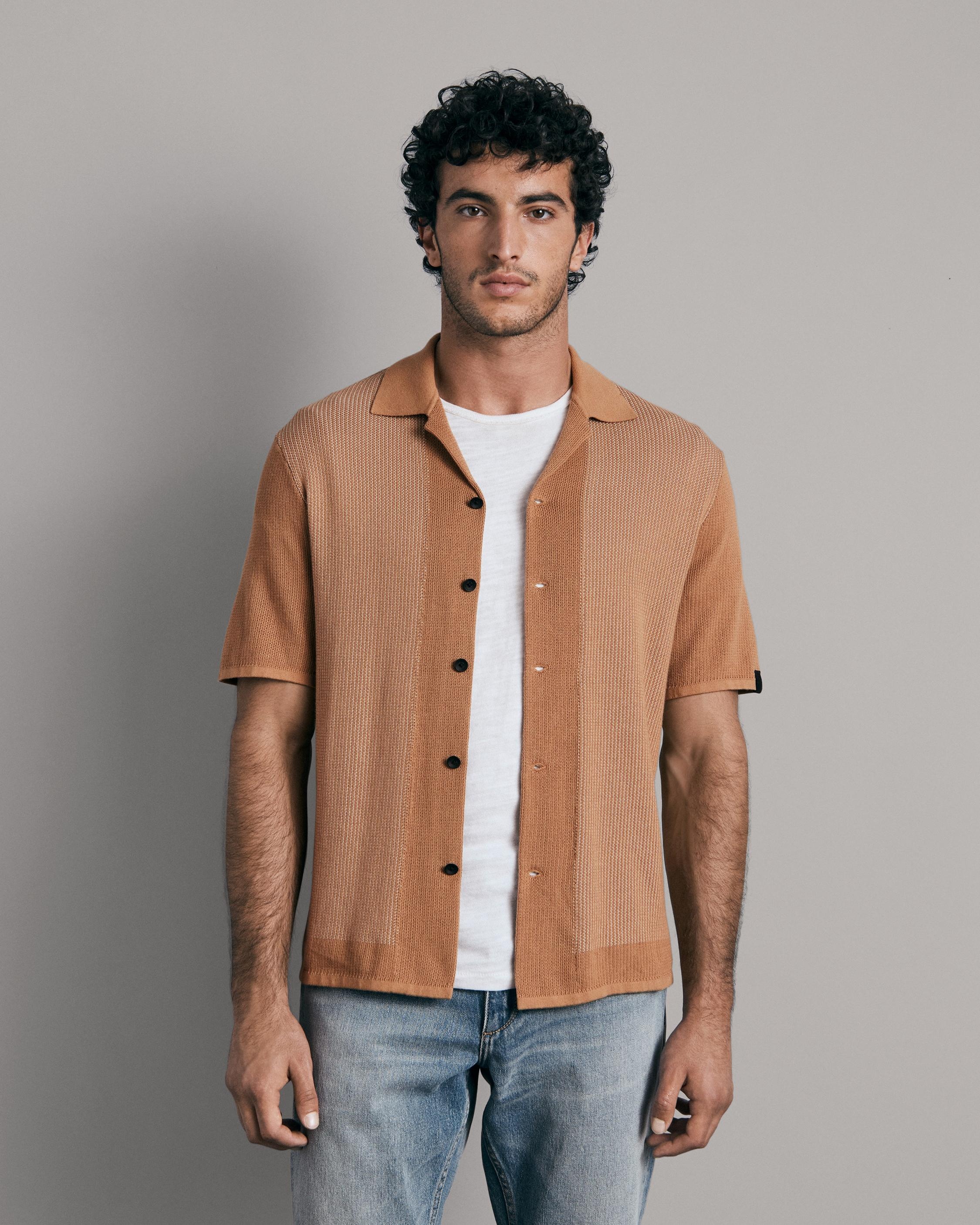 Harvey Cotton Knit Camp Shirt
Classic Fit Button Down Shirt - 2