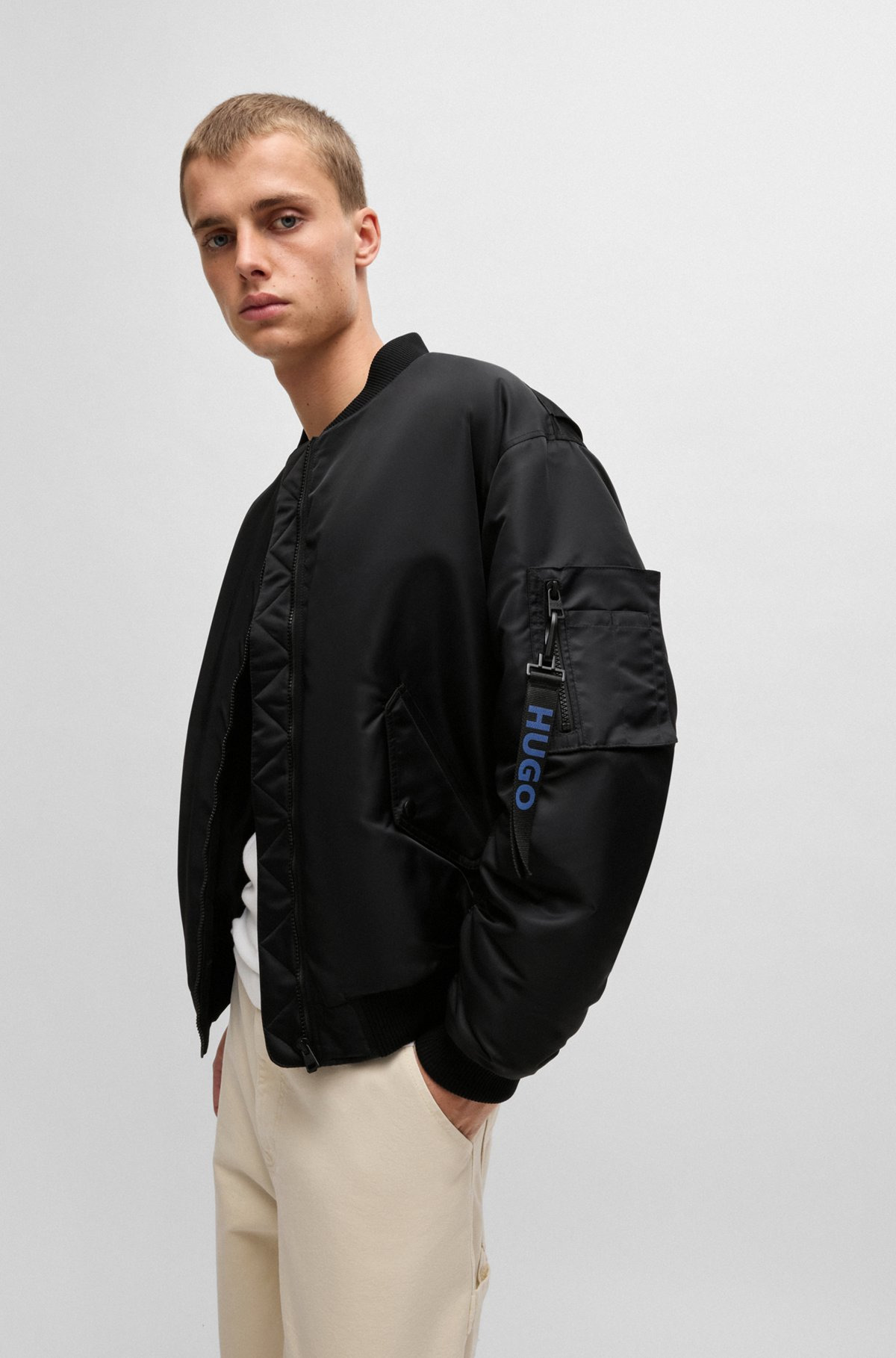 WATER-REPELLENT BOMBER JACKET WITH BRANDED ZIP PULLER - 5