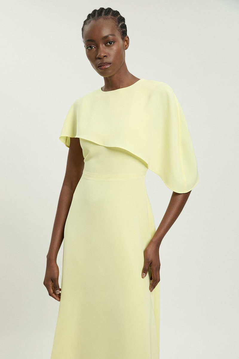 KAREN MILLEN Soft Tailored Cape Detail Tailored Midi Dress outlook