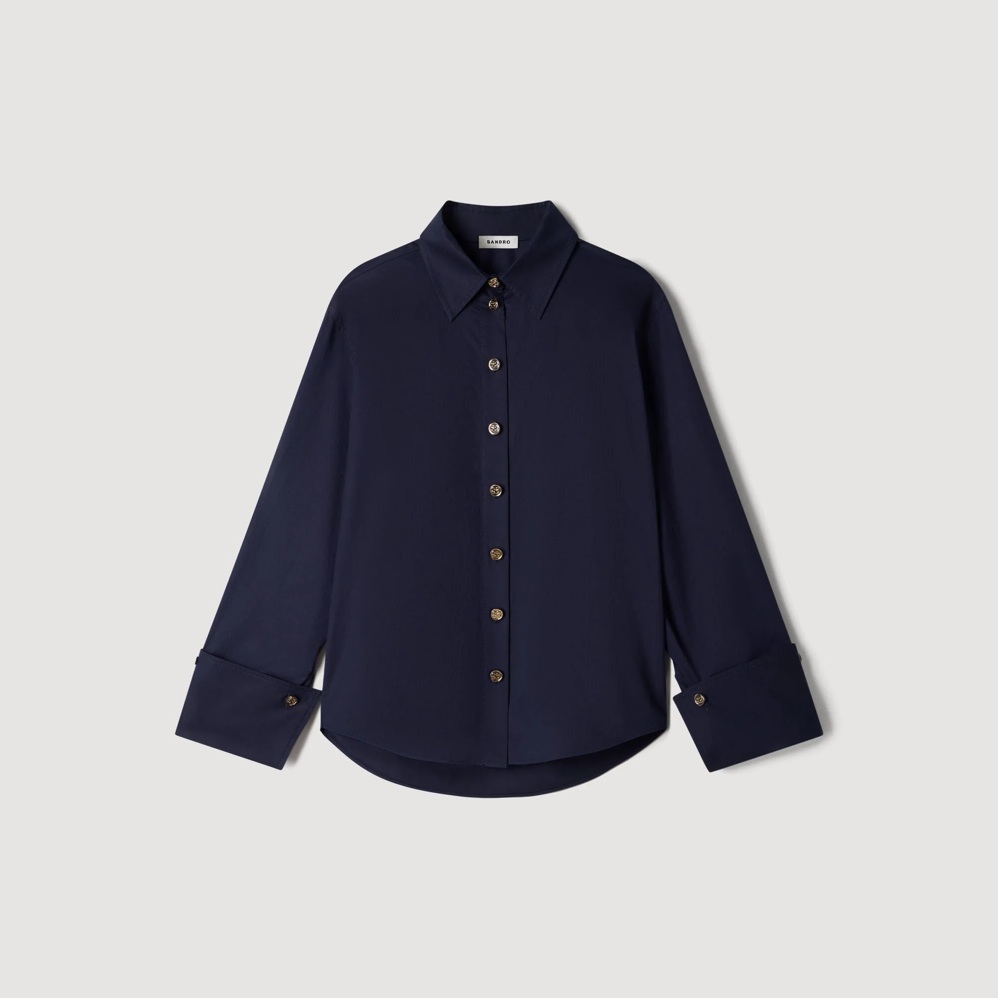 COTTON SHIRT WITH WIDE CUFFS - 1