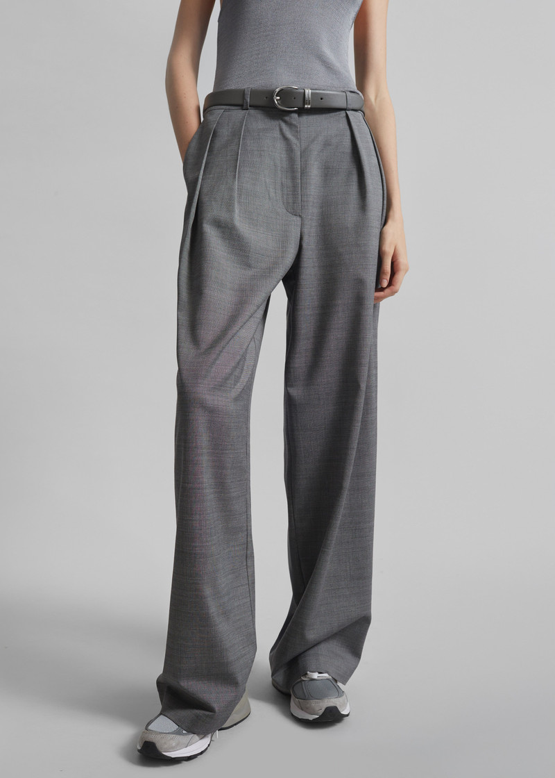 The Frankie Shop Ripley Pleated Trousers - Grey Melange outlook