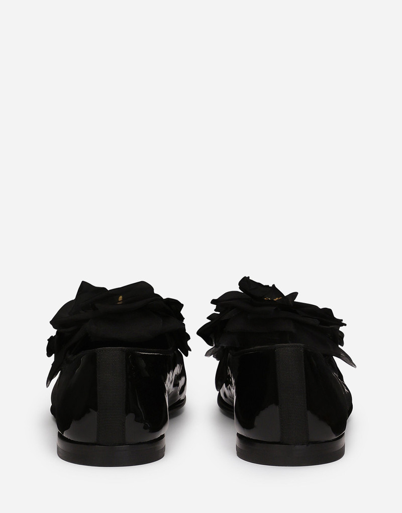 Dolce & Gabbana Patent leather slippers with flower appliqué outlook