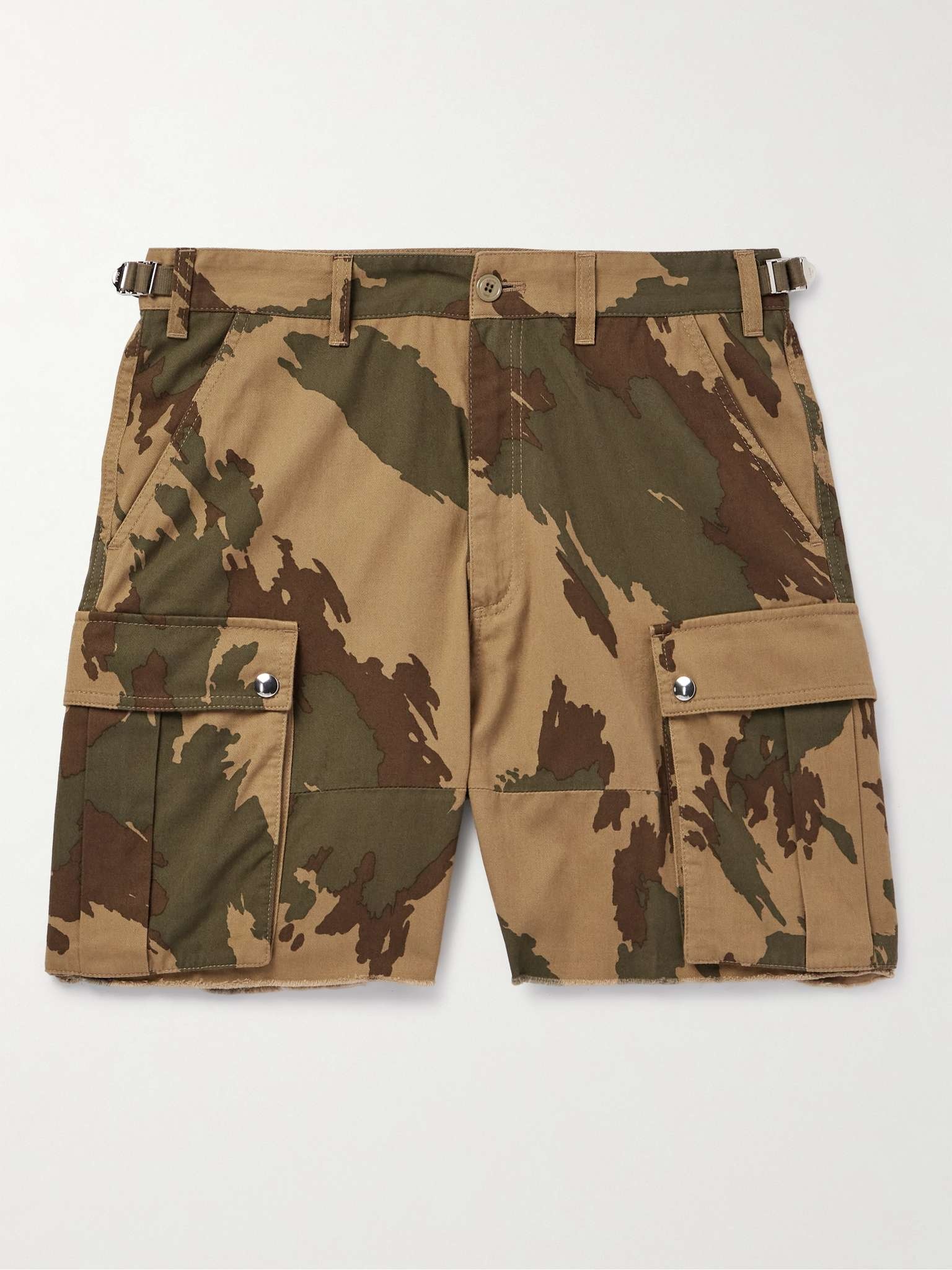 Straight-Leg Camouflage-Print Cotton-Twill Cargo Shorts - 1