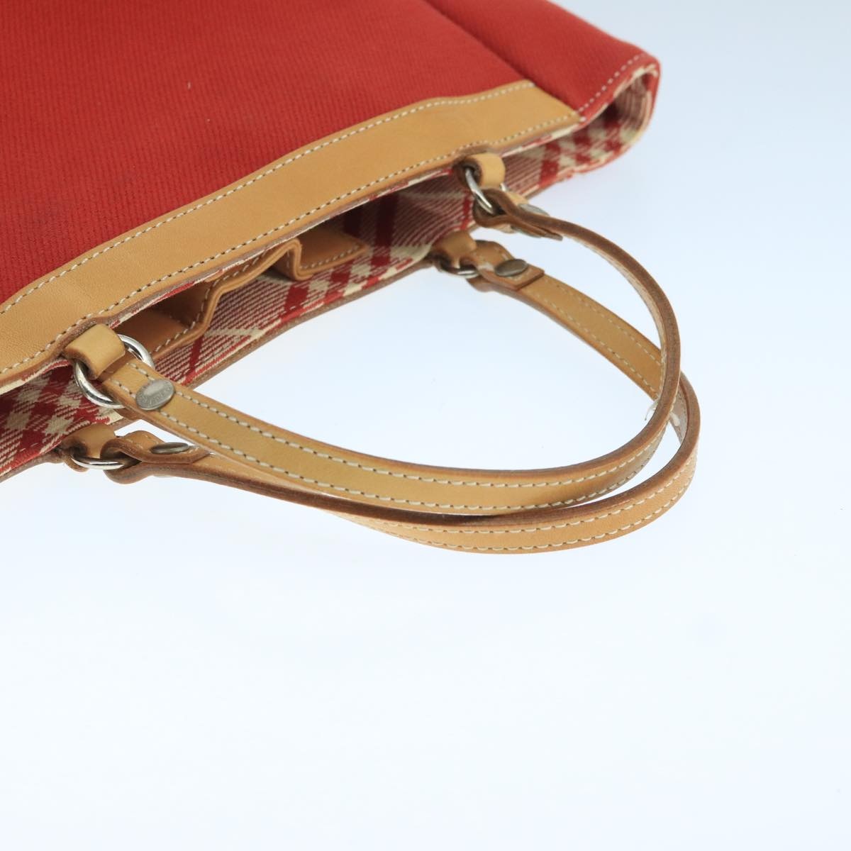 Burberry Blue Label Tote Bag Canvas Red - 7