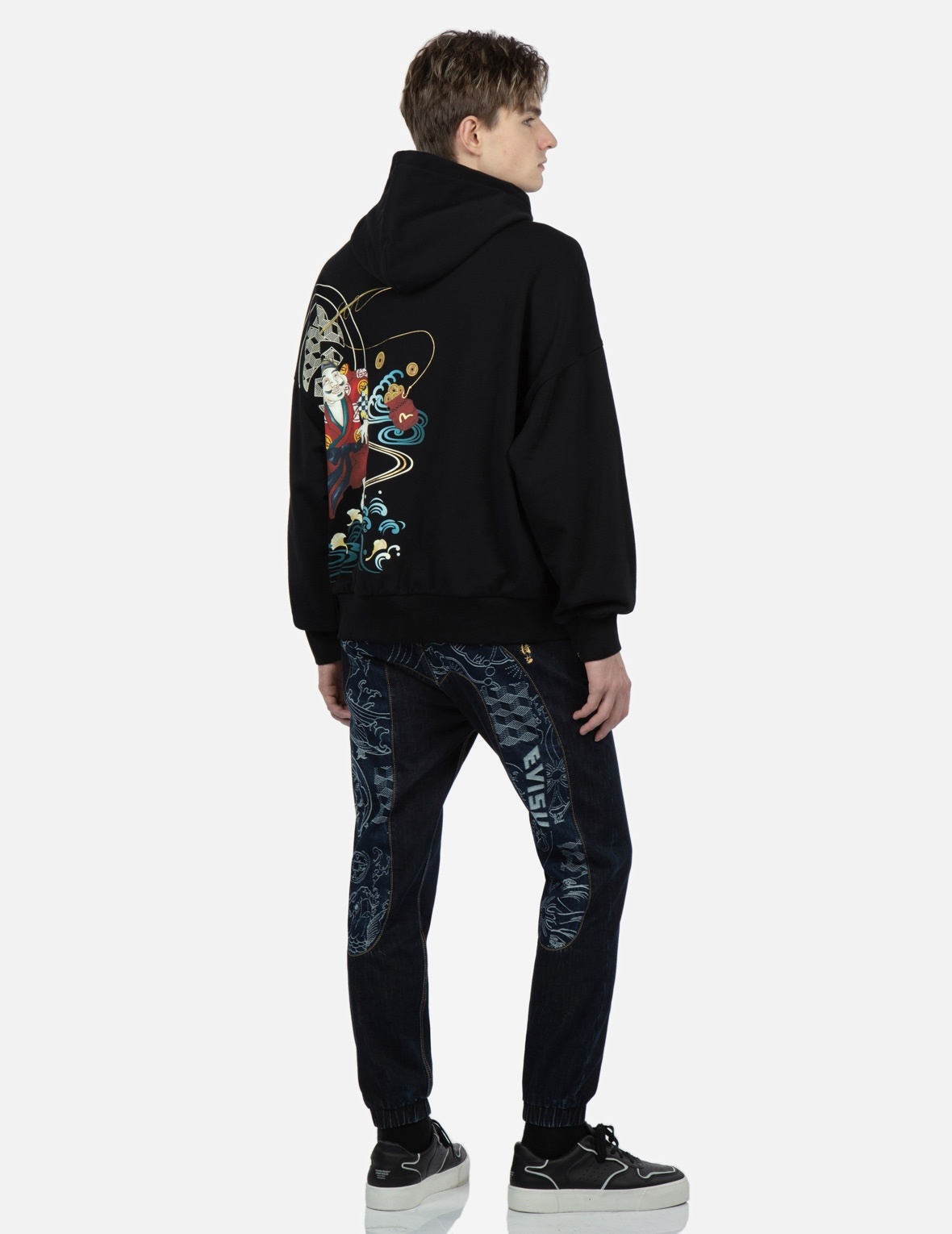 JACQUARD DAICOCK INSERT DENIM JOGGER PANTS - 3
