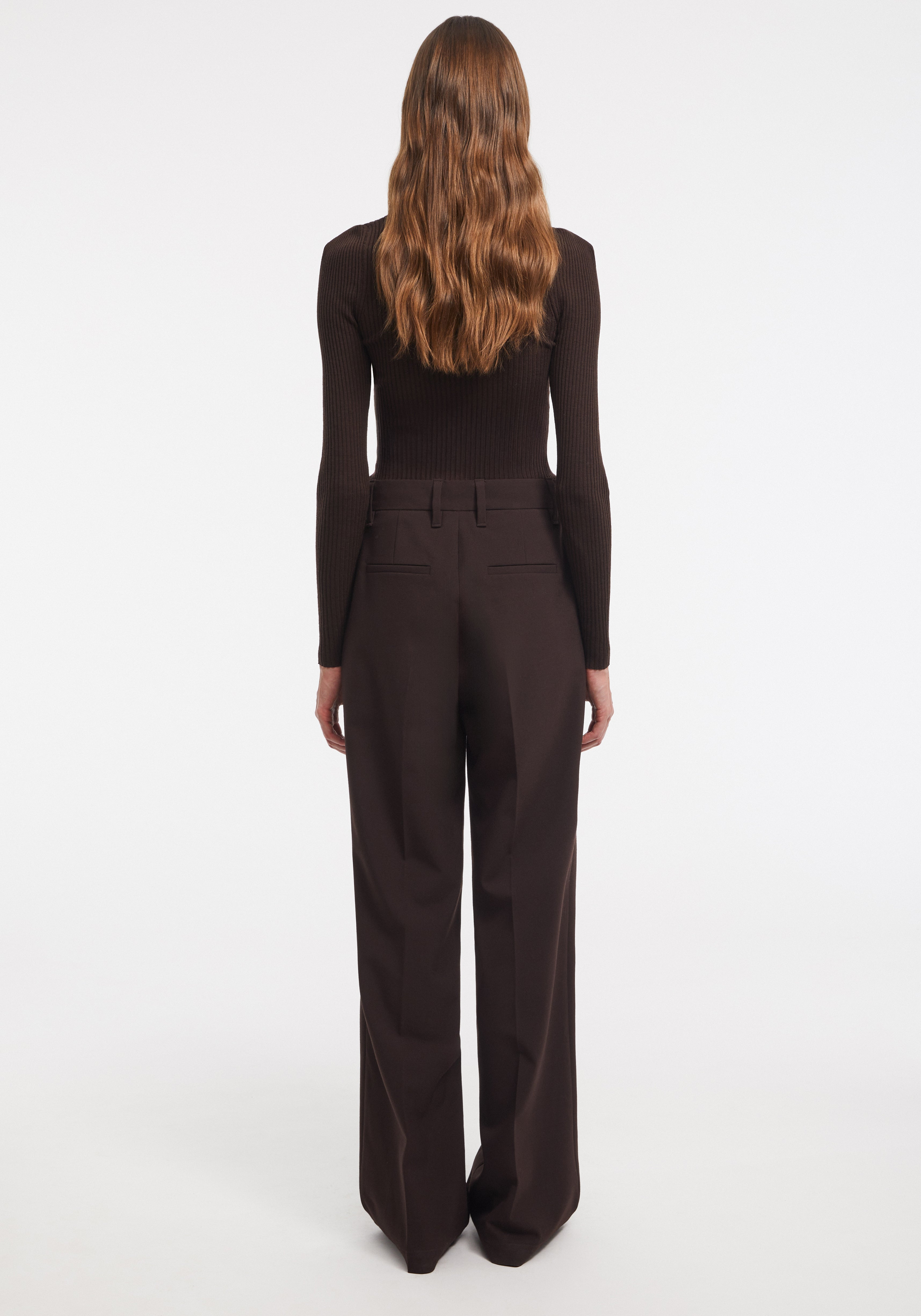 MAROON
Wool-blend wide-leg suiting pants - 5