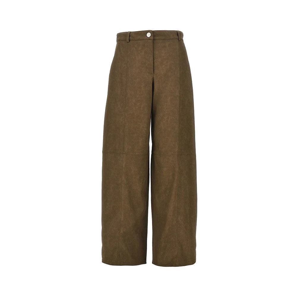 NUBUCK-EFFECT FABRIC PANTS - 1