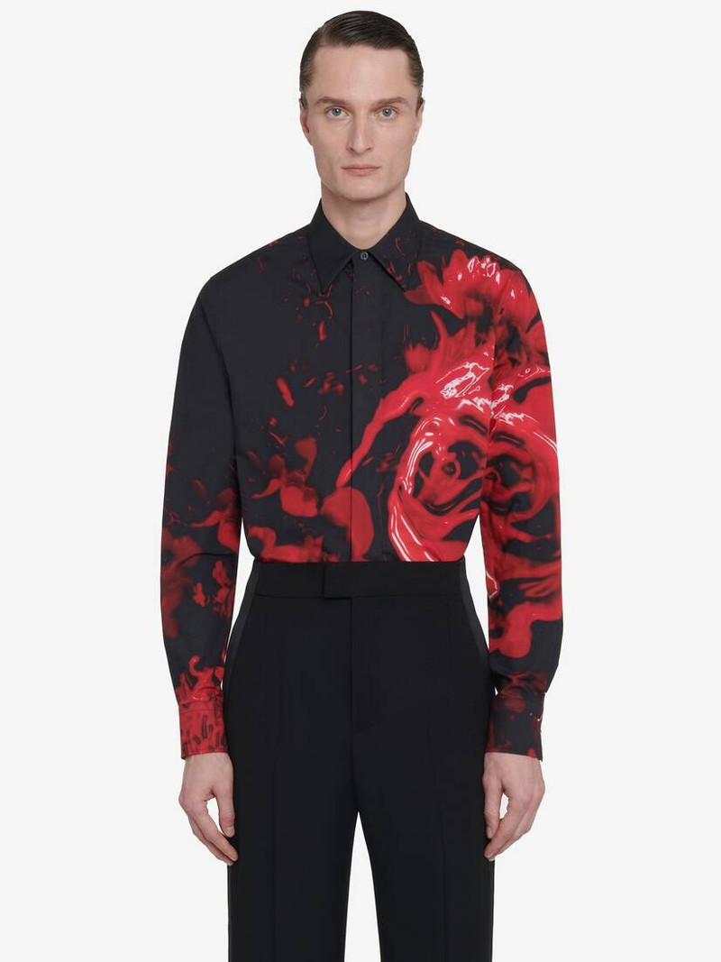 Men's Wax Flower Shirt in Black/red 1