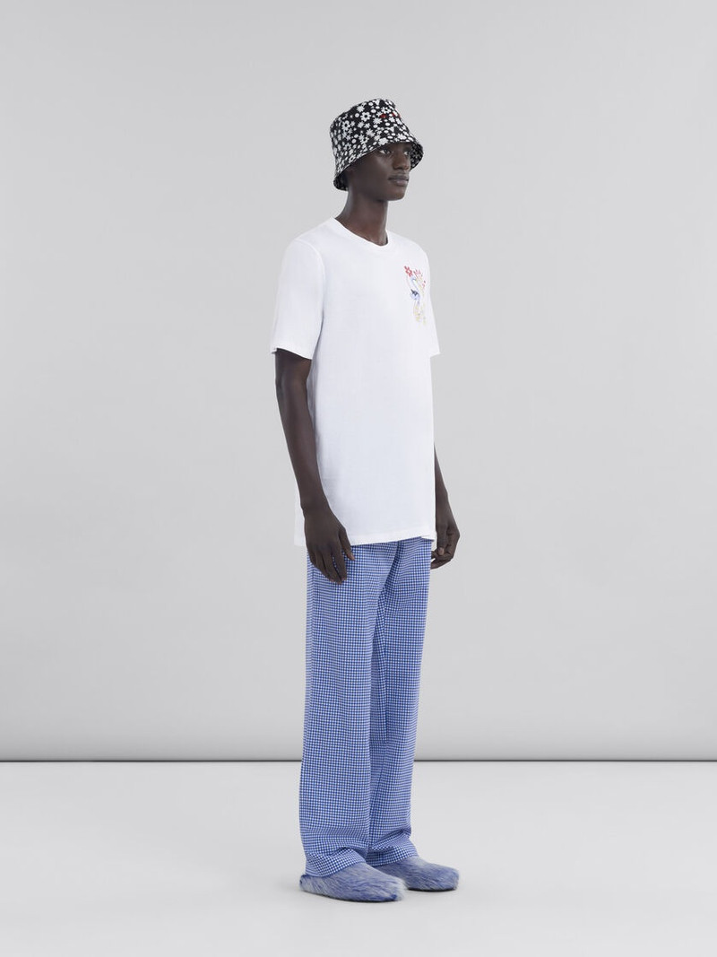 WHITE COTTON T-SHIRT WITH SNAKE PRINT 5