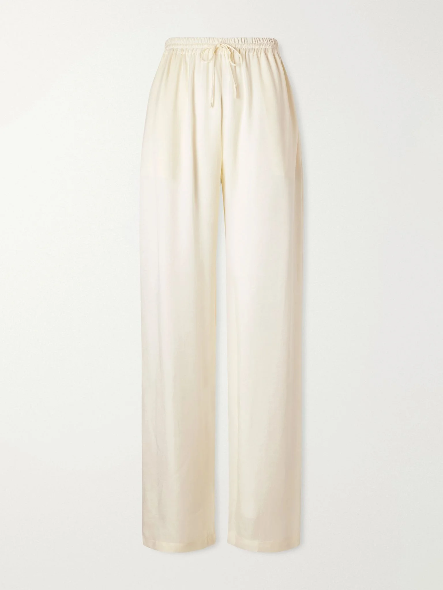 Tuileries satin straight-leg pants Ecru - 1