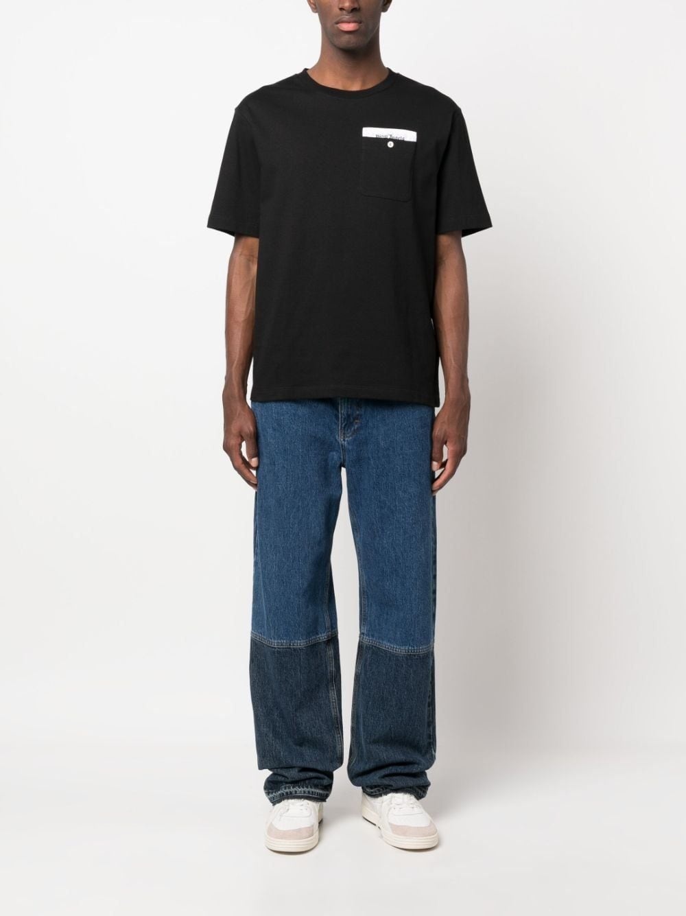 logo-tape cotton T-shirt - 2