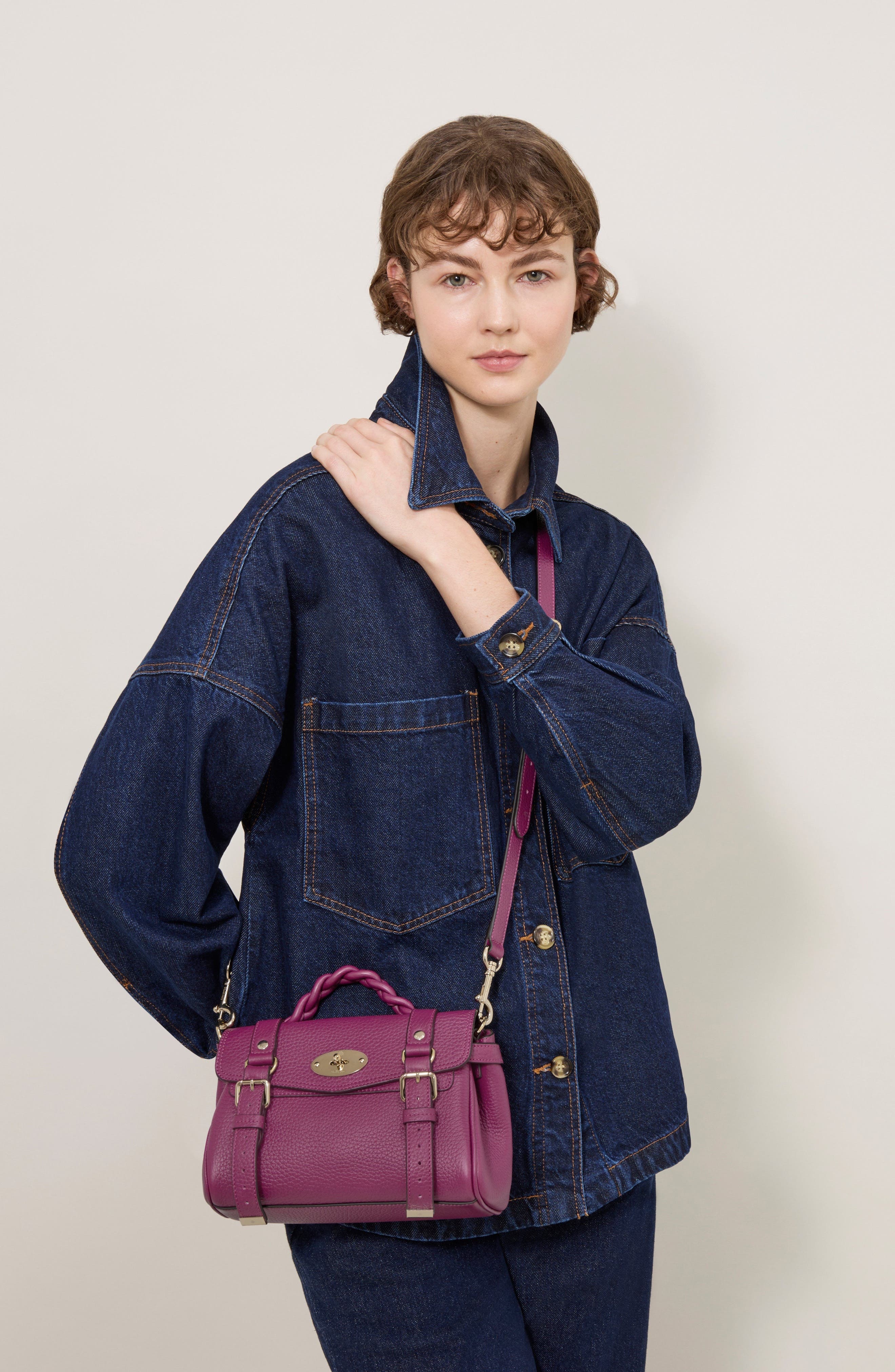 Mulberry Mini Alexa Leather Satchel in Orchid Bloom at Nordstrom - 2