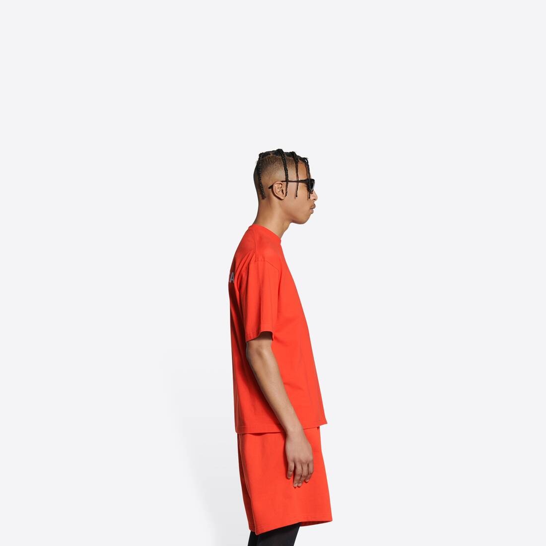 Men's Balenciaga T-shirt Regular Fit  in Red - 4