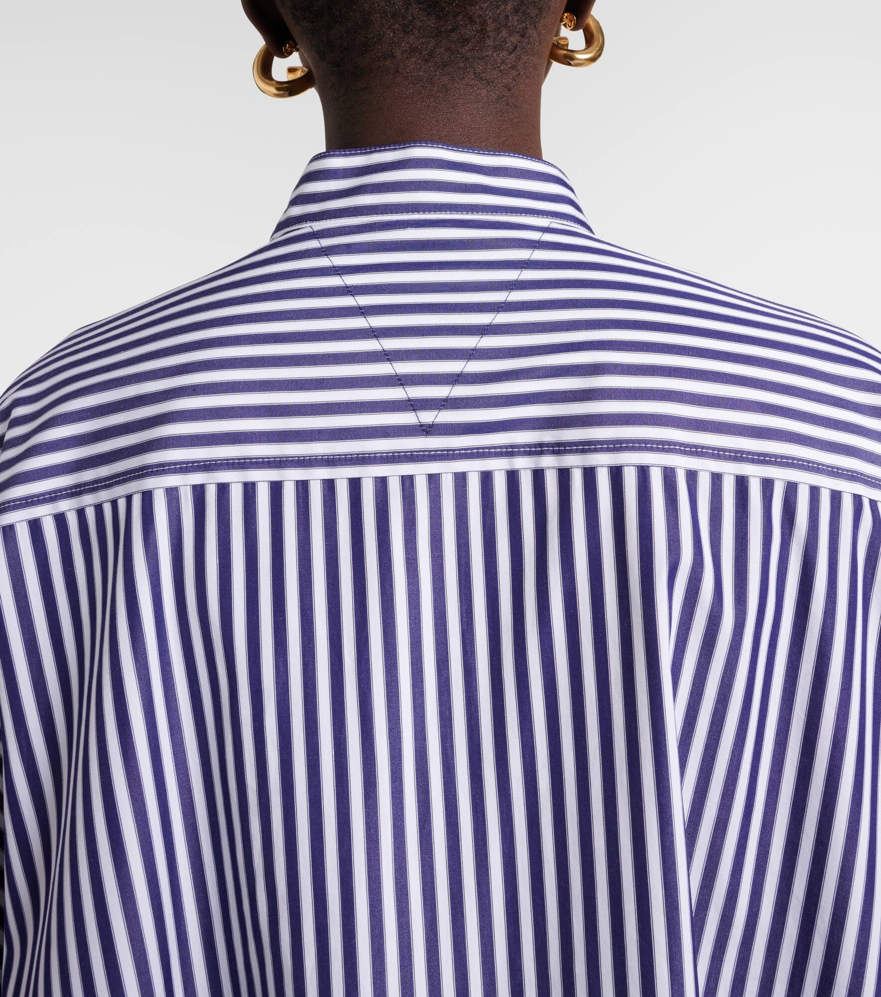 Striped cotton poplin shirt dress - 6