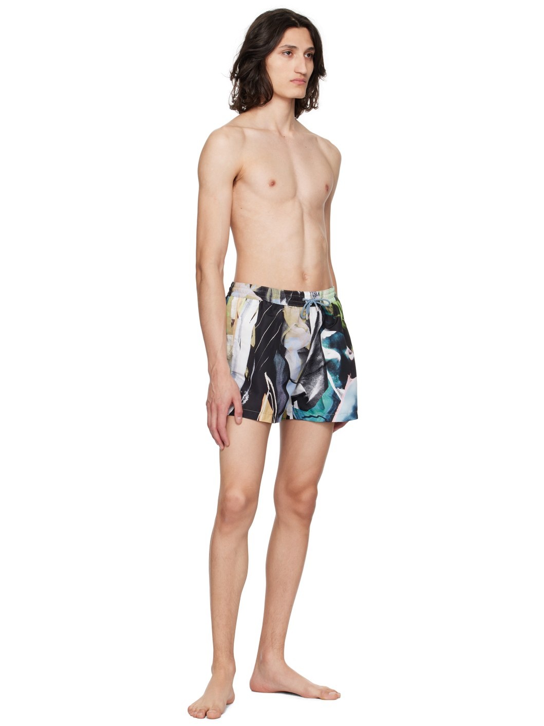 Multicolor Life Drawing Swim Shorts - 4