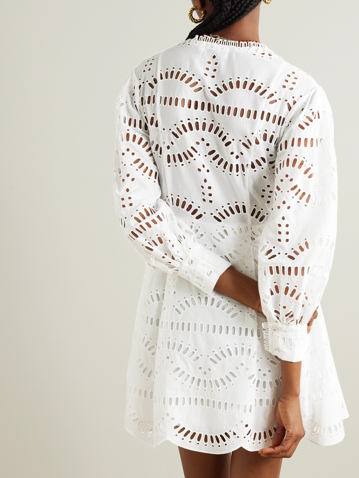 Franca Broderie Anglaise Cotton-blend Mini Dress - 3