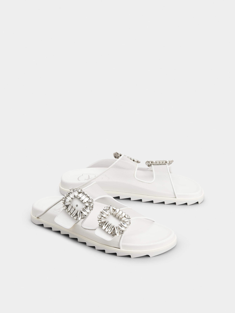 Roger Vivier Slidy Viv' Strass Buckle Mules in Fabric outlook