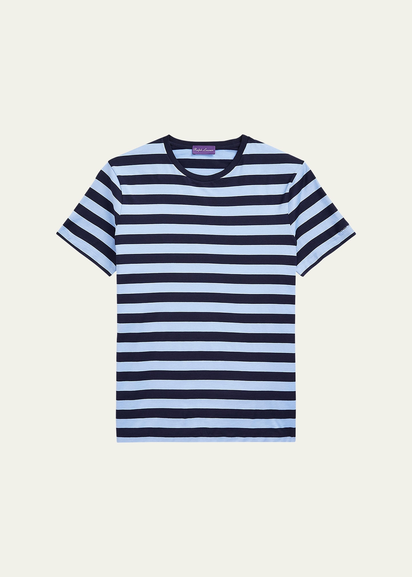 Men's Striped Lisle Crew T-Shirt - 1