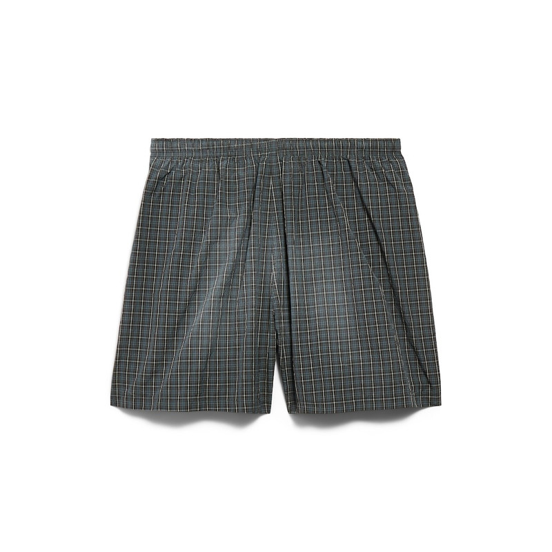 Men's Check Boxer Swim Shorts in Black/blue 3