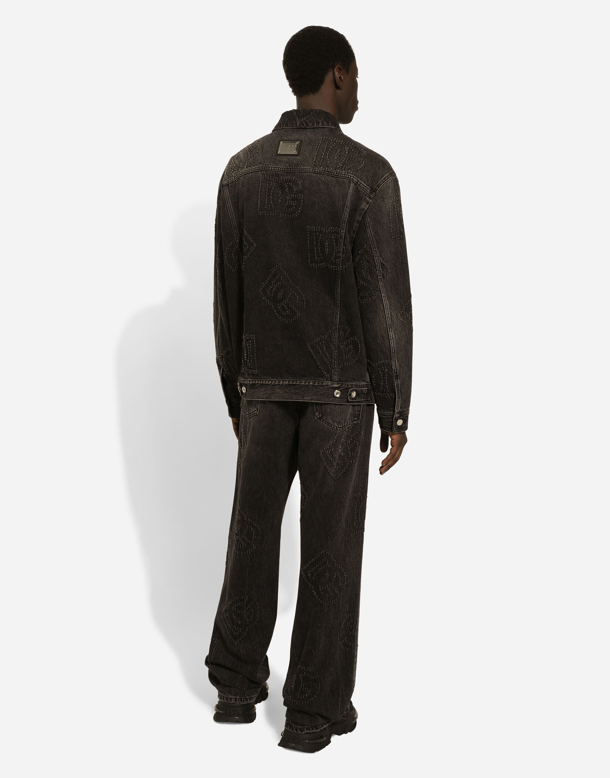 Oversize gray washed denim jeans - 3