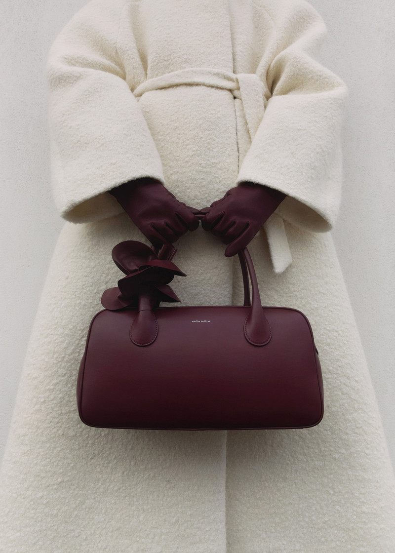 Brigitte bag in burgundy leather and silver 3