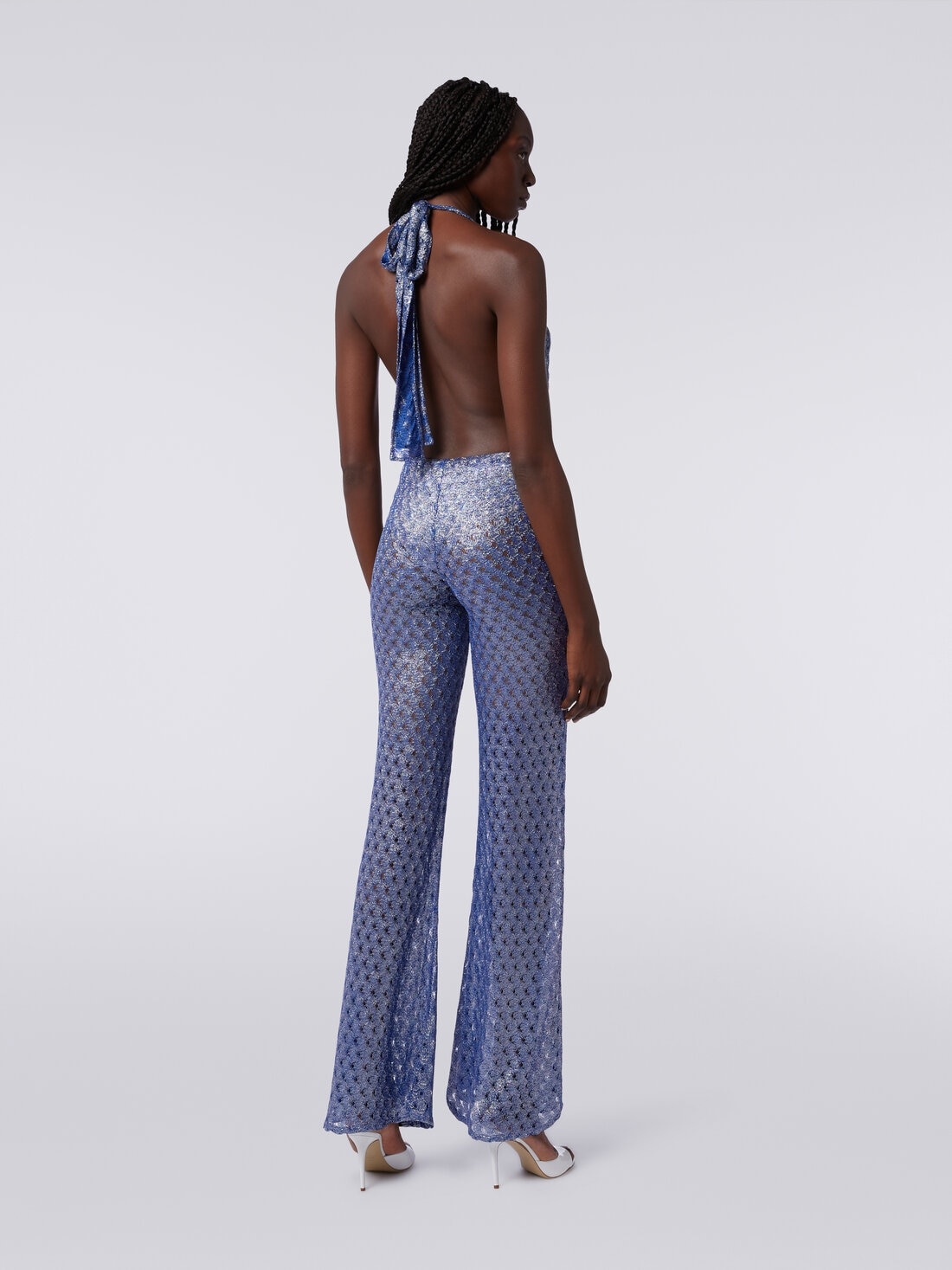 Lace-effect jumpsuit with V neckline - 4