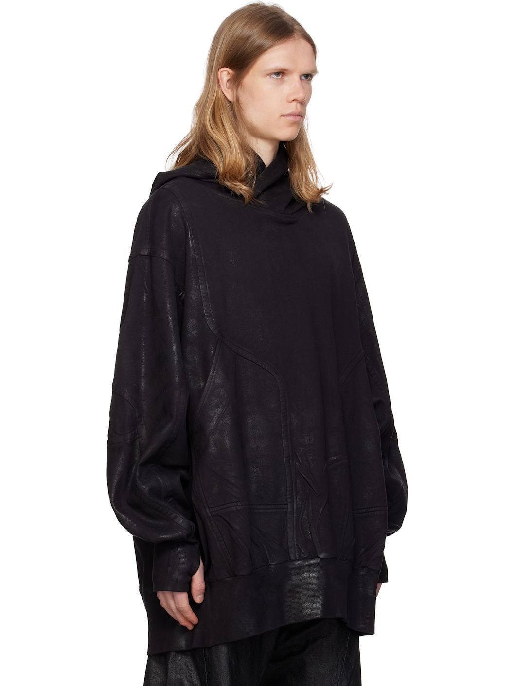 Black Coated Ilium Hoodie - 2