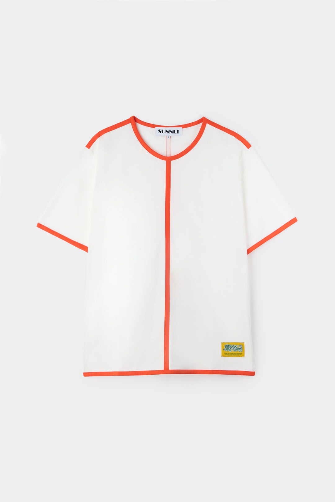 CLASSIC T-SHIRT WITH PROFILE / white & orange - 1