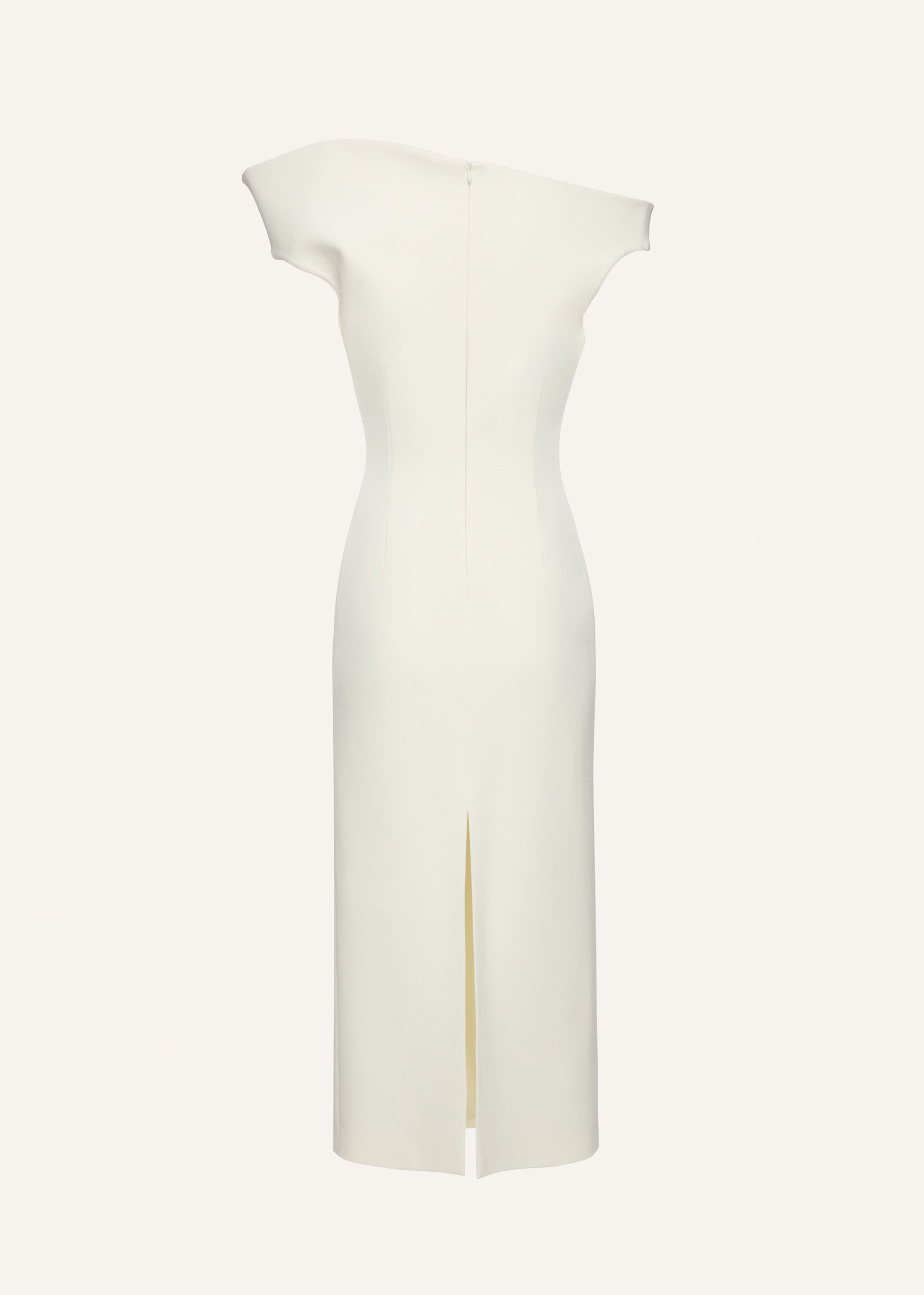 Off-shoulder midi dress in white - 2