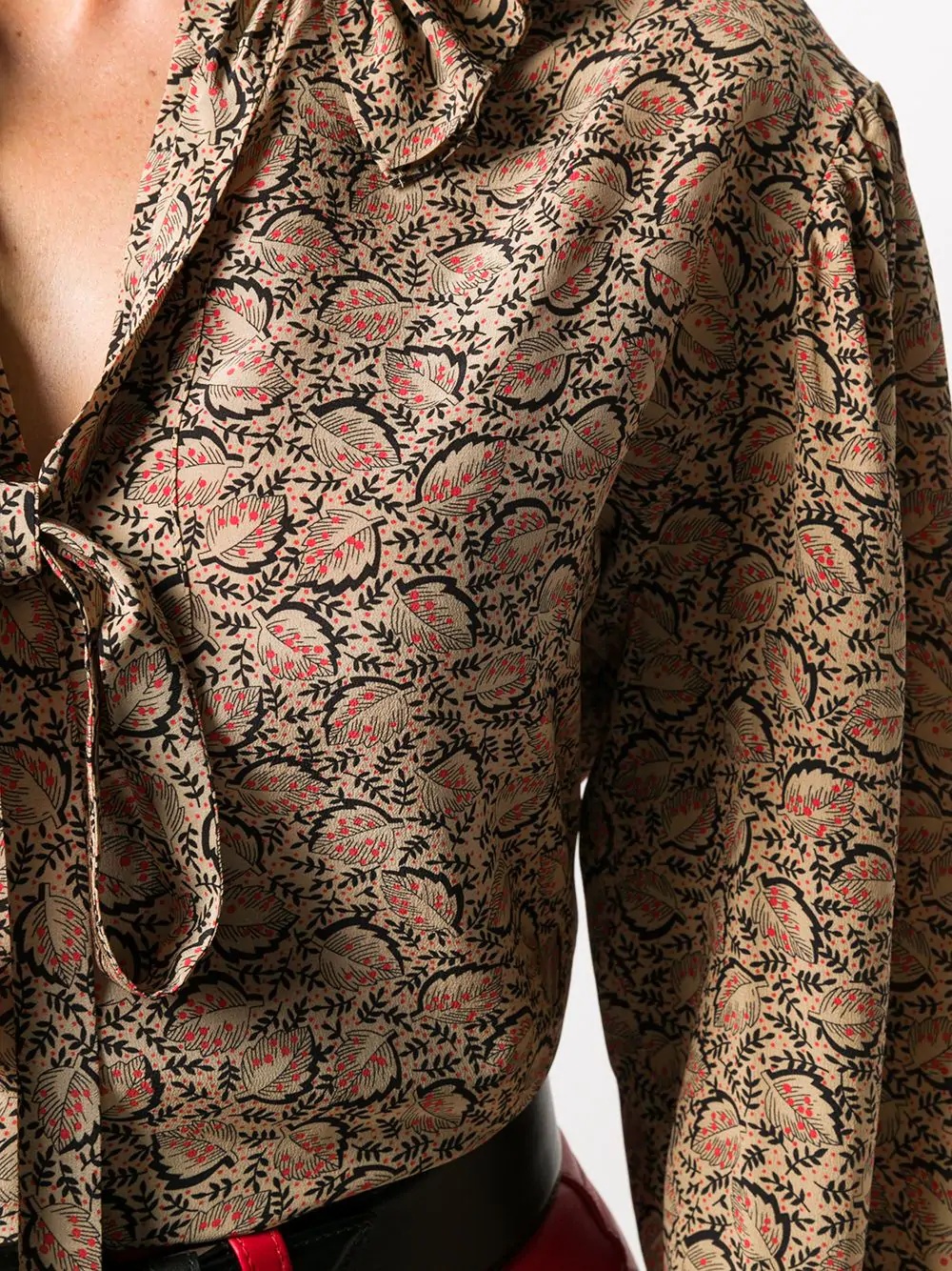 paisley print necktie blouse - 5