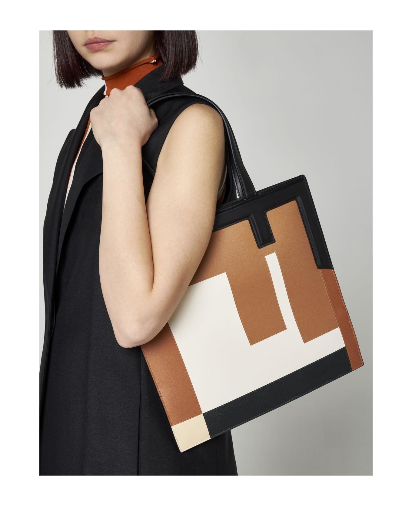 Fendi Flip Medium Ff Puzzle Leather Bag - 2