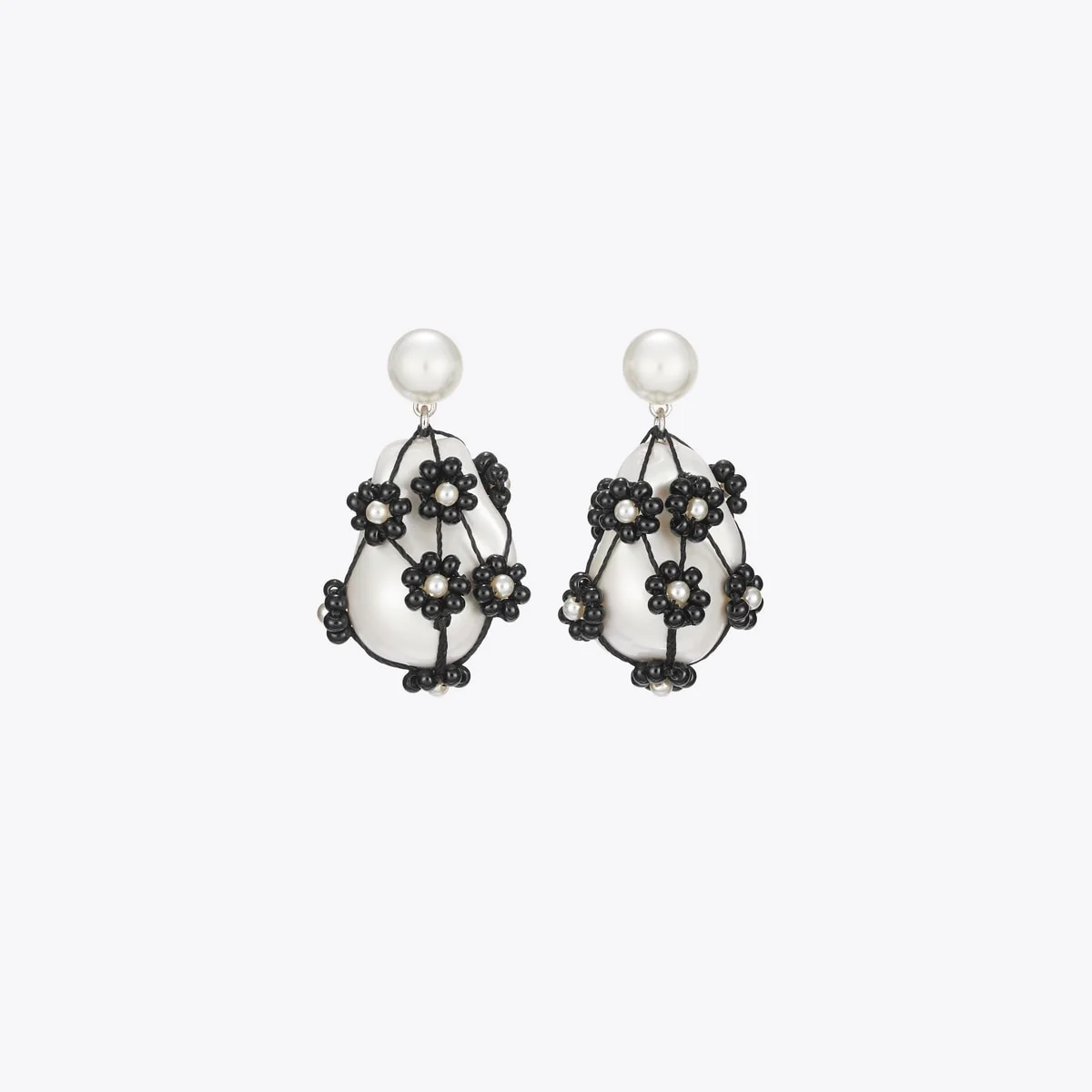 Curiosity Beaded Pearl Drop Earrings - 1