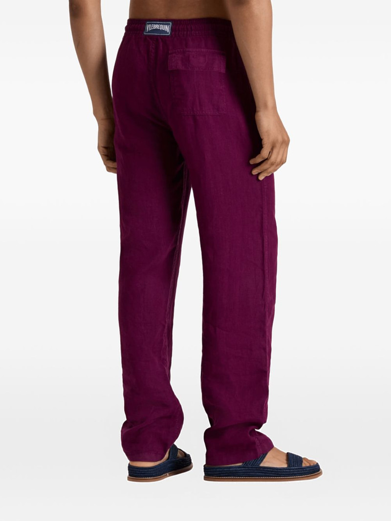 drawstring comfort linen trousers 3
