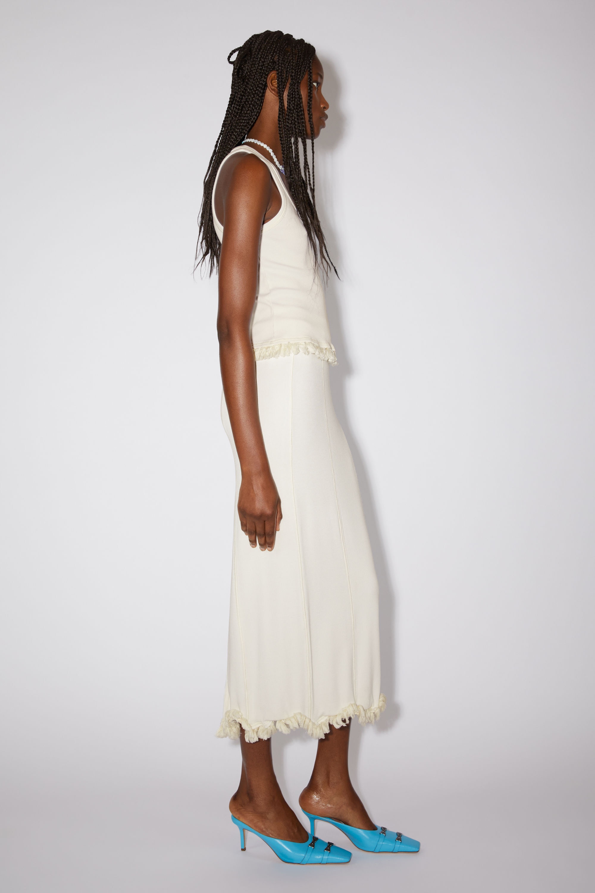 Tassel pencil skirt - White - 4