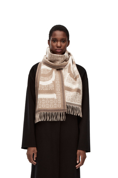 Loewe Love jacquard scarf in wool and cashmere outlook