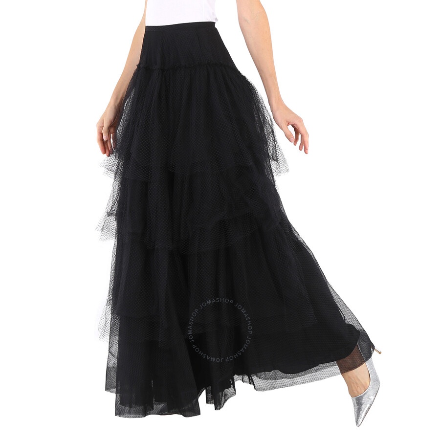 Burberry Ladies Skirts Runway Black Tulle Tiered Skirt - 3
