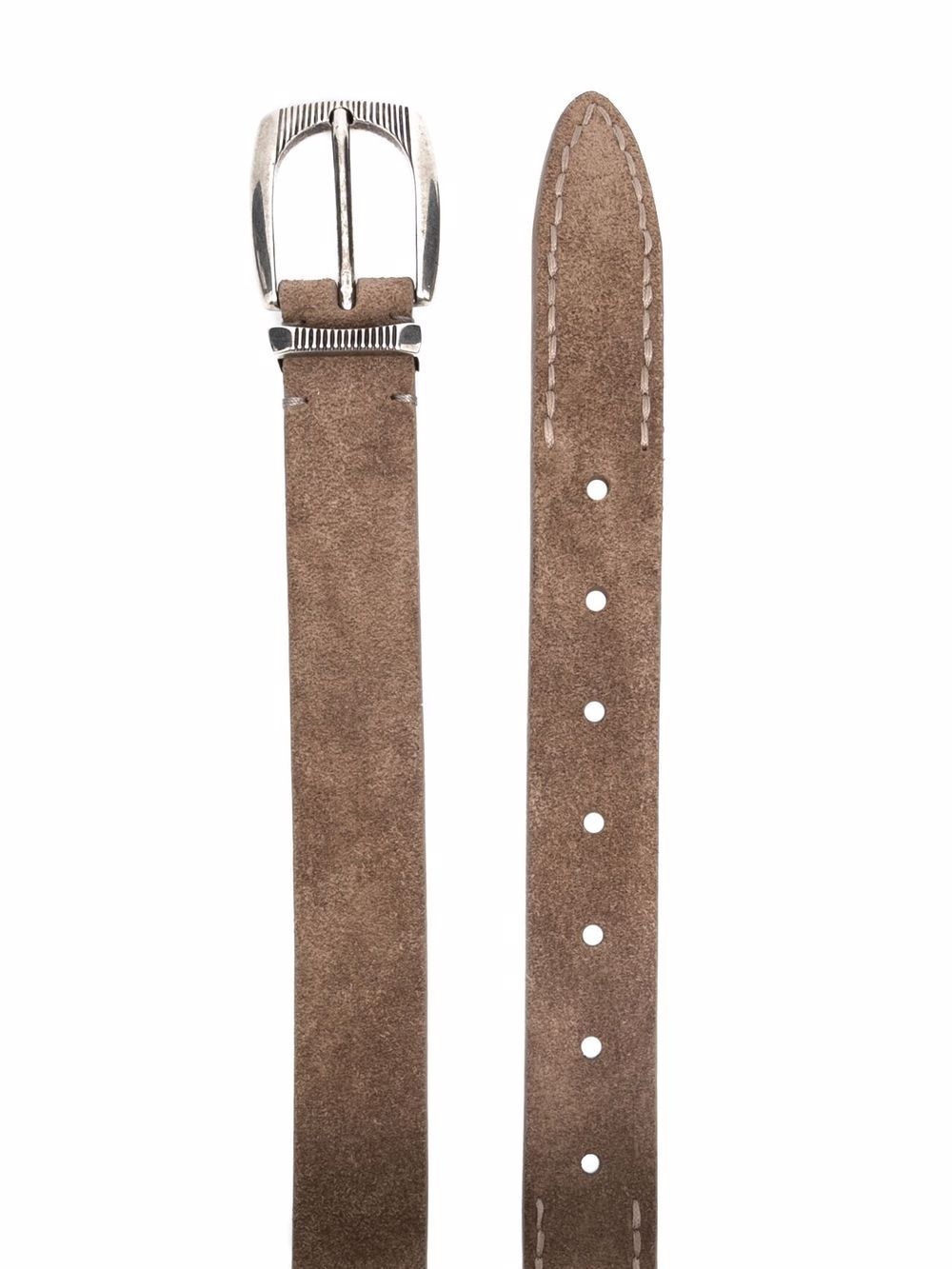 buckle-fastening suede belt - 2