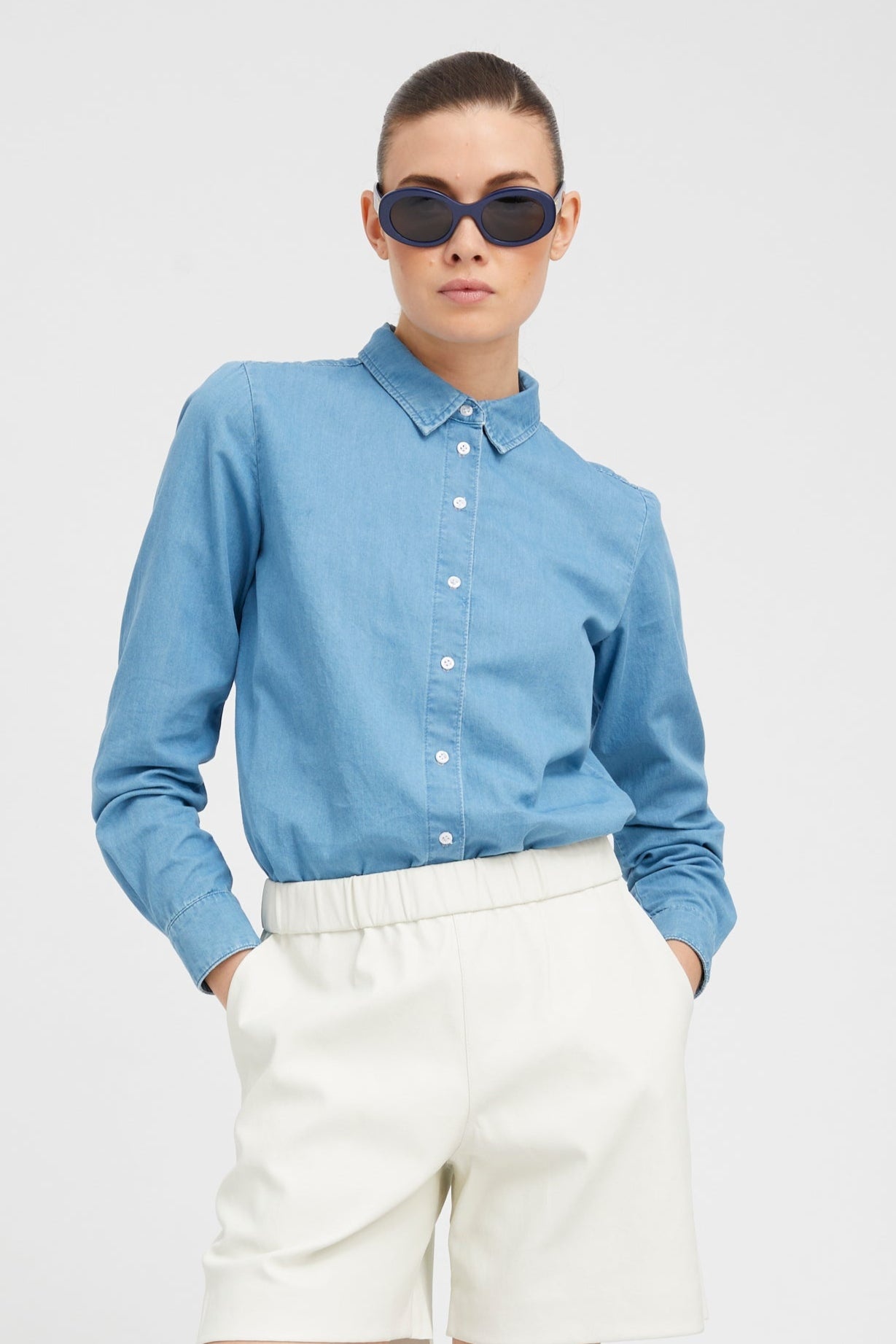 DANIELLE CHAMBRAY FITTED BUTTON DOWN - 2